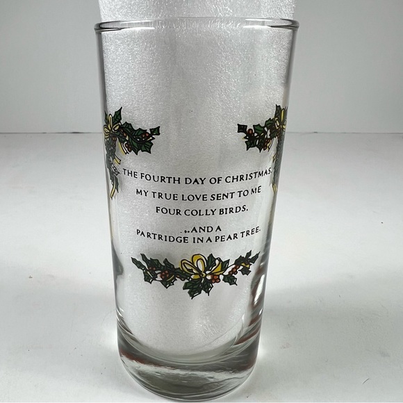 Vintage 12 Days of Christmas 4th Day Glass Tumbler - Picture 5 of 9